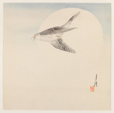 Nightingale Flying by Moon by Ogata Gekko